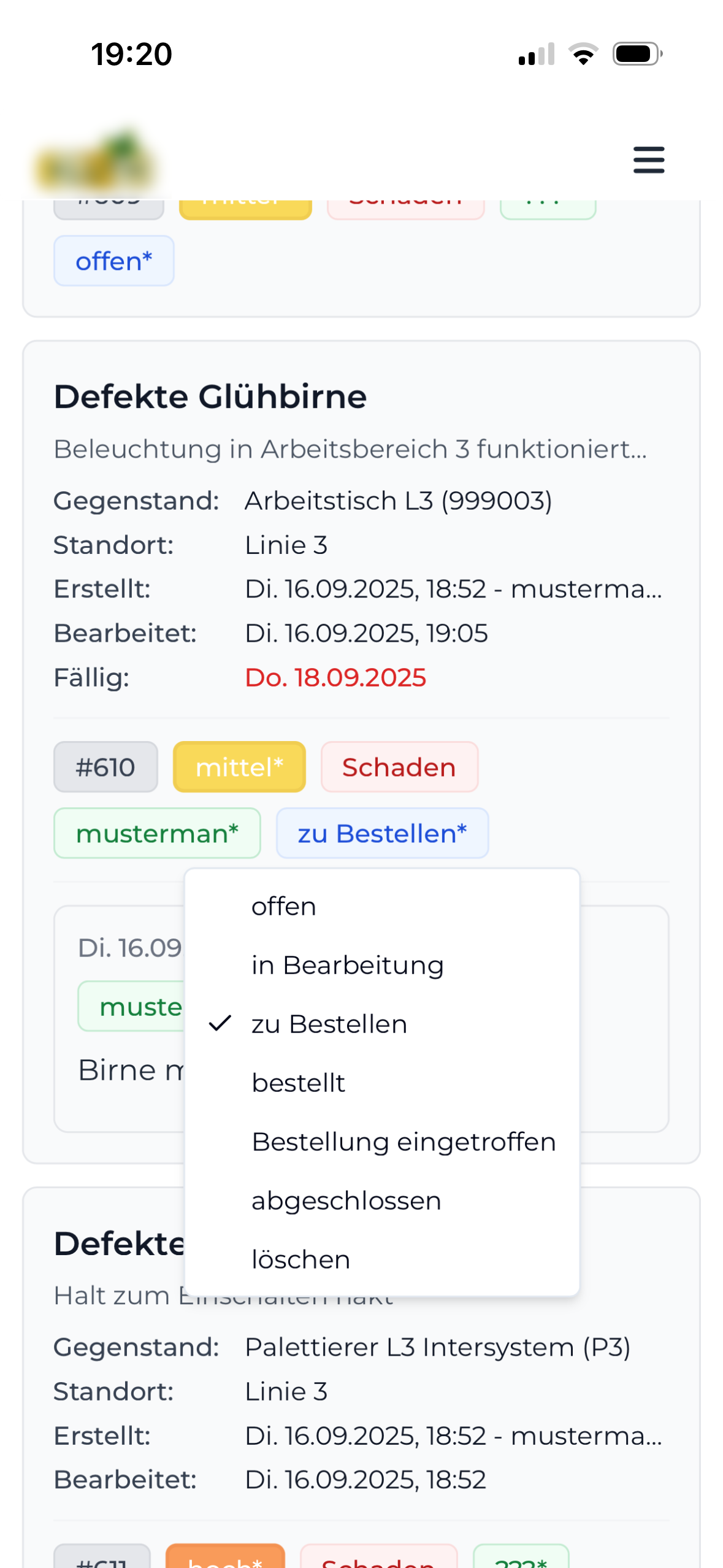 Schnellbearbeitung (Mobile)
